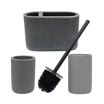 Dual Toothbrush & Tumbler Holder with Toilet Brush