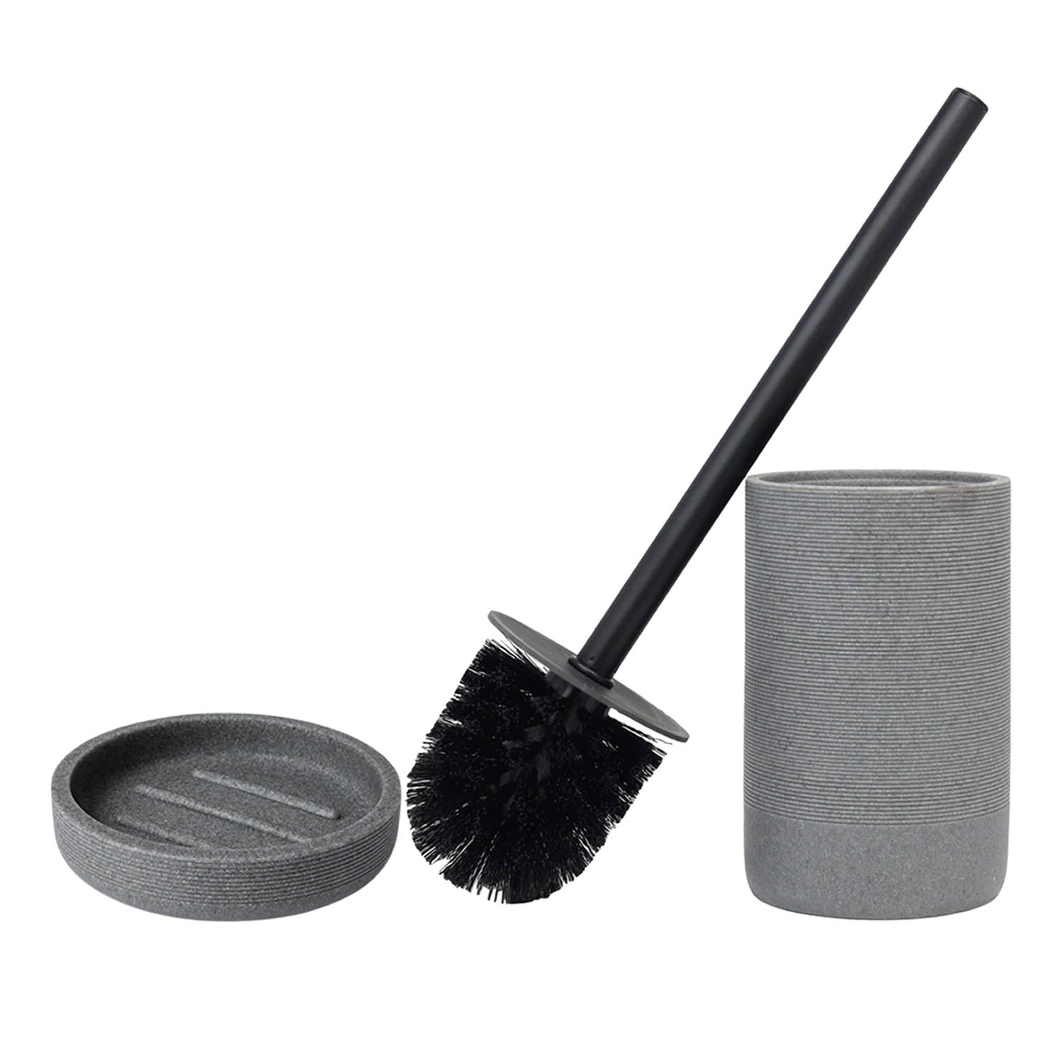 Round Soap Dish & Toilet Brush Holder with Lid