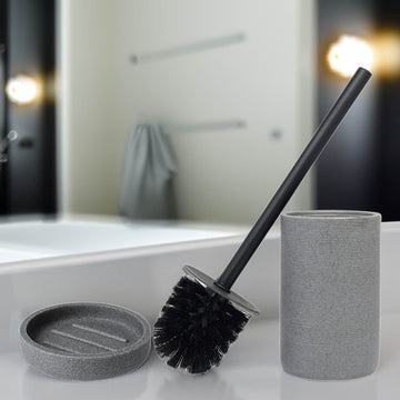 Round Soap Dish & Toilet Brush Holder with Lid