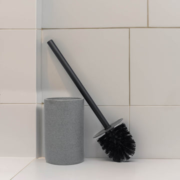 2Pcs Round Toilet Brush & Holder