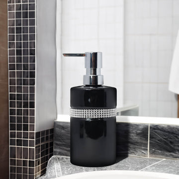 2Pcs Diamante Stripe Soap Dispenser