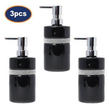3Pcs Diamante Stripe Soap Dispenser