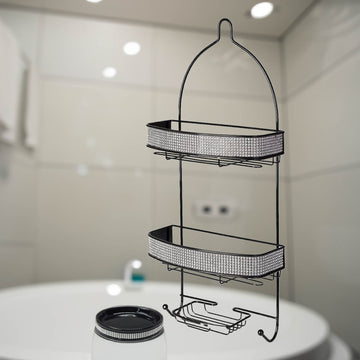 Diamante Soap Dish & 2 Tier Shower Caddy