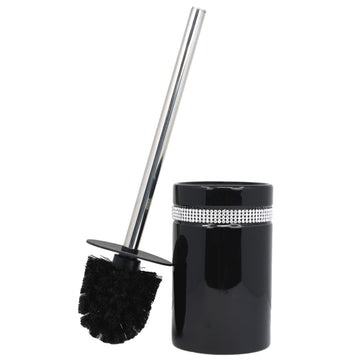Blue Canyon Black Diamante Band Toilet Brush & Holder