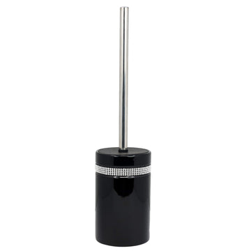 Blue Canyon Black Diamante Band Toilet Brush & Holder