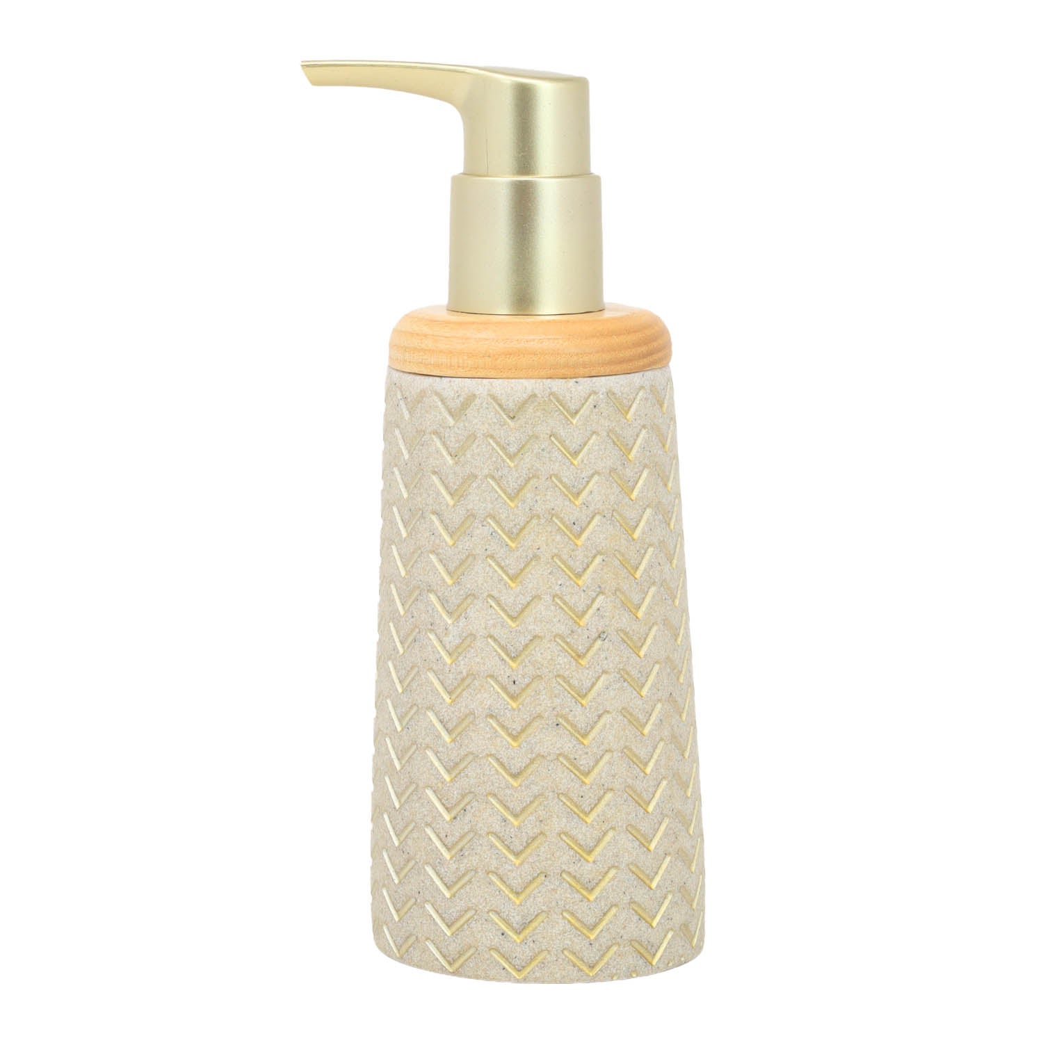 Krona Beige Resin Liquid Soap Pump Bottle Dispenser