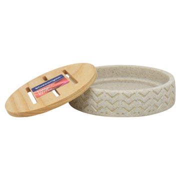 Krona Beige Resin Round Soap Dish Drainer