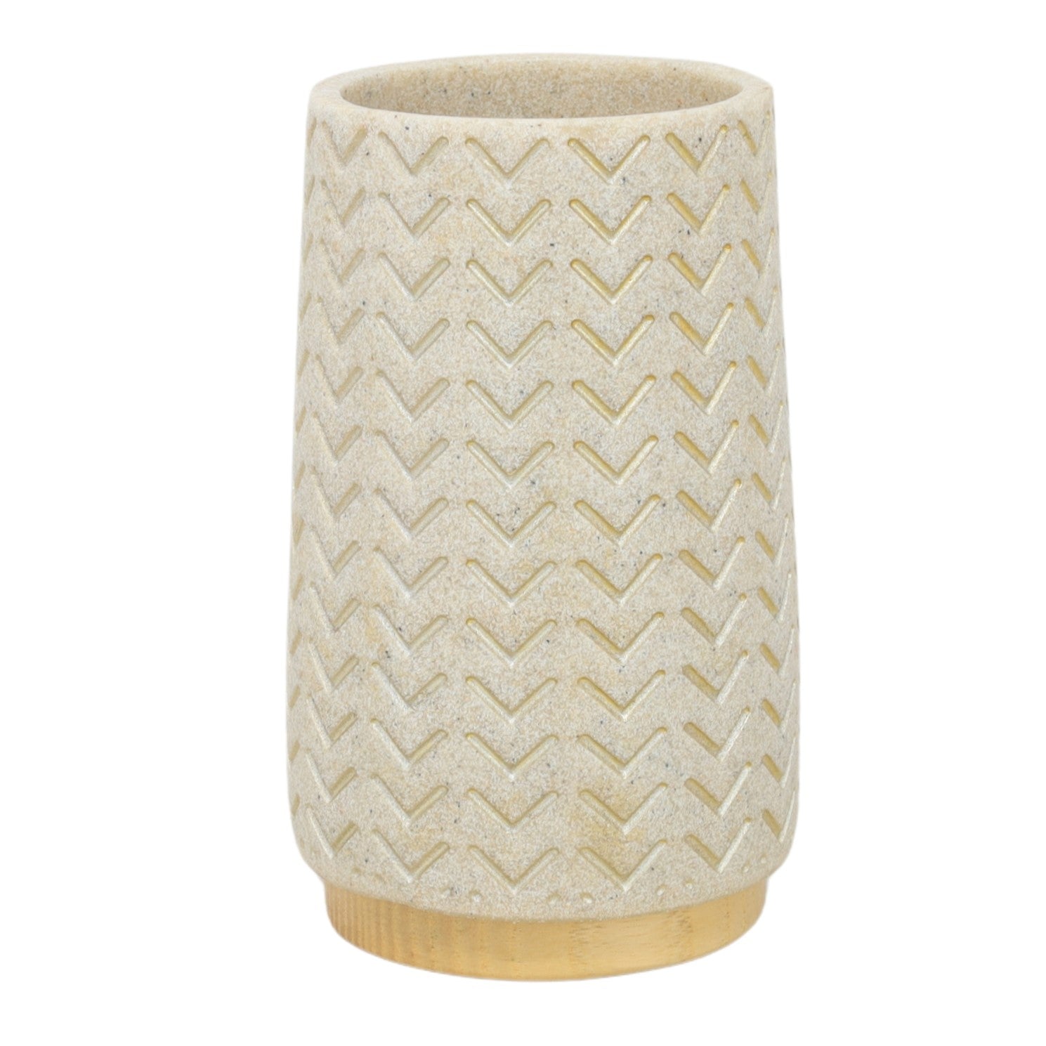 Krona Beige Resin Bathroom Tumbler Organiser