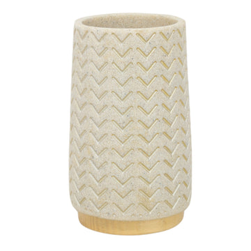 Krona Beige Resin Bathroom Tumbler Organiser