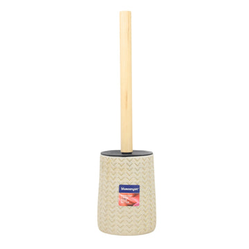 Krona Beige Resin Toilet Brush & Holder Set