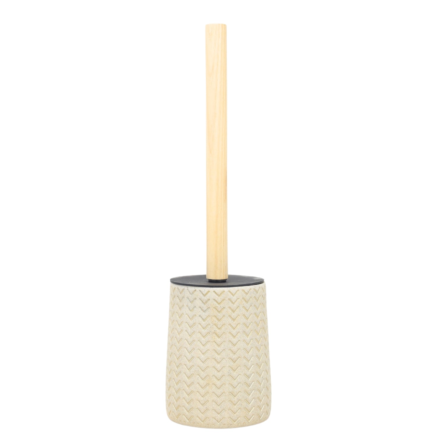 Krona Beige Resin Toilet Brush & Holder Set