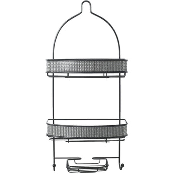Blue Canyon Black Diamante Shower Caddy Bathroom Organiser