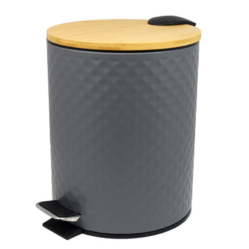 Blue Canyon 5 Litre Pedal Trash Bin With Soft Close Wooden Lid