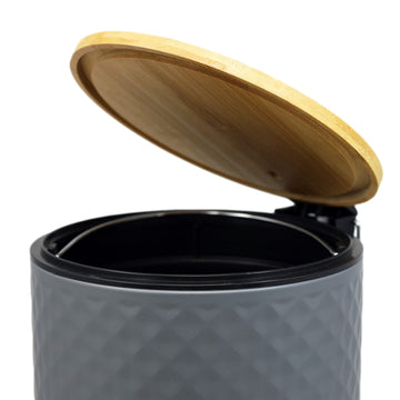 Blue Canyon 5 Litre Pedal Trash Bin With Soft Close Wooden Lid