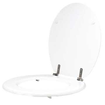 Blue Canyon White Wooden Toilet Seat With Lid