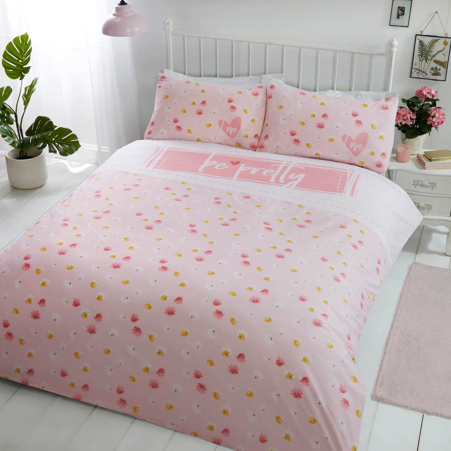 Be Pretty Duvet Cover Set, King, Blush Pink