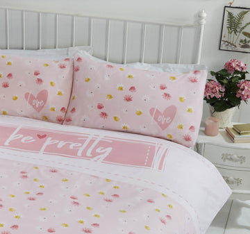 Be Pretty Duvet Cover Set, Double, Blush Pink