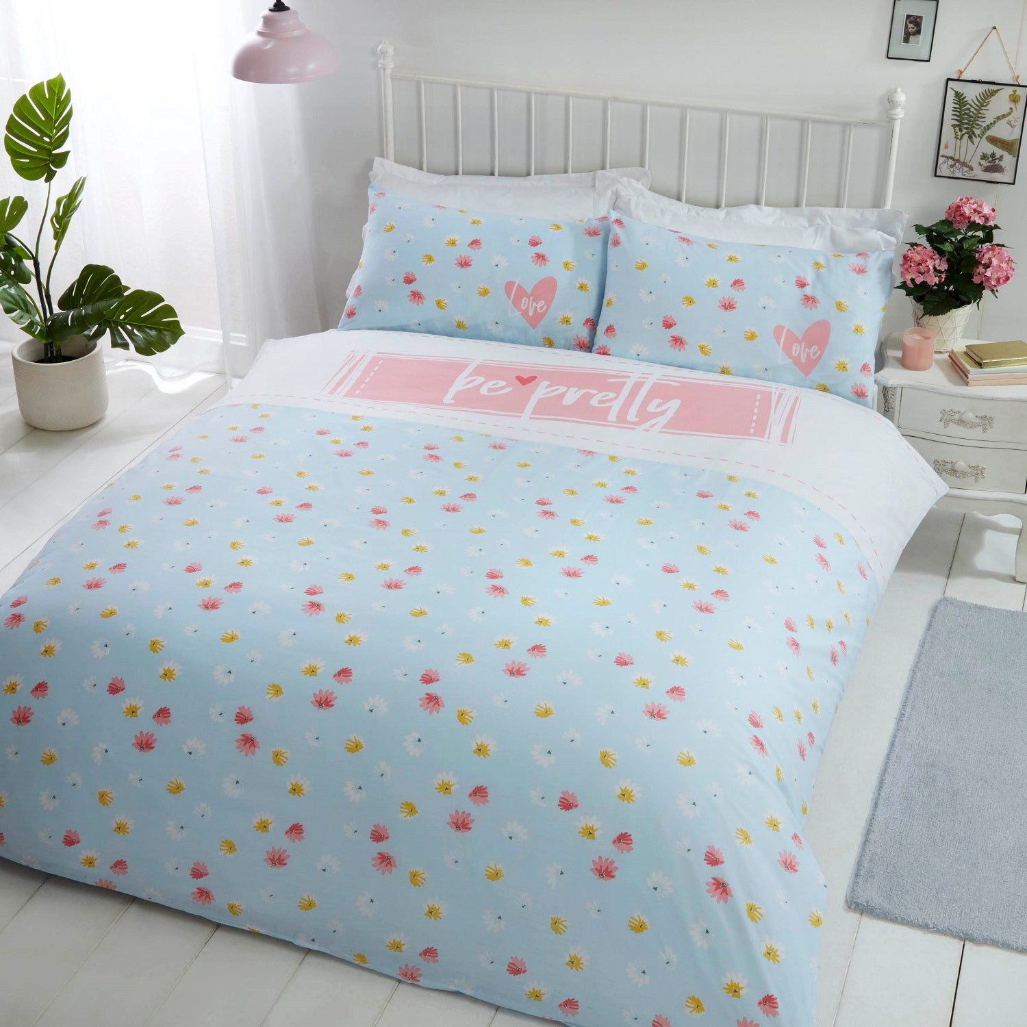 Be Pretty Duvet Cover Set, Double, Blue