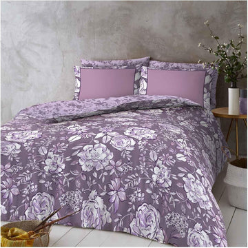 Beatrice Floral Complete Duvet Cover Set, Double, Lilac