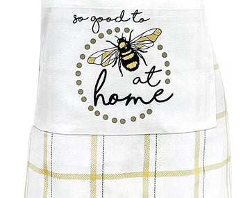 Bee At Home 100% Cotton Apron With Pocket - Mustard Yellow