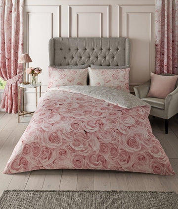 Bellerose Flower Single Duvet Cover Set - Blush Pink Grey