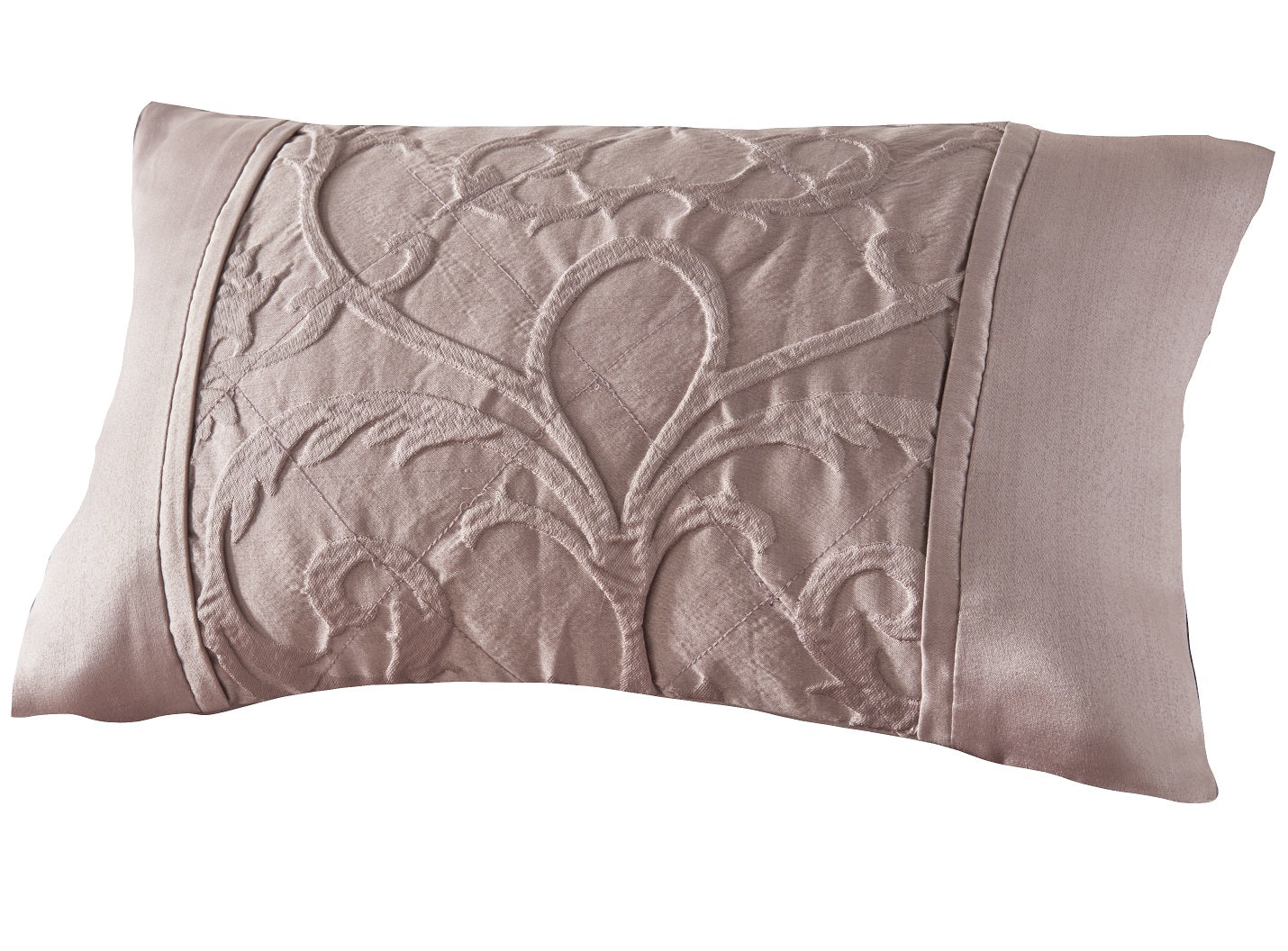 Blush Filled Boudoir Damask Jacquard Cushion 32x50cm Pink