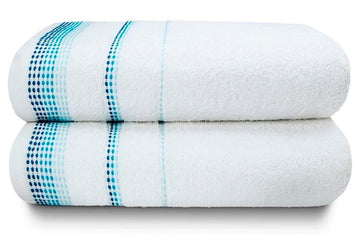 Berkley Bath Towel Embroidered Trim 100% Cotton 480GSM - White