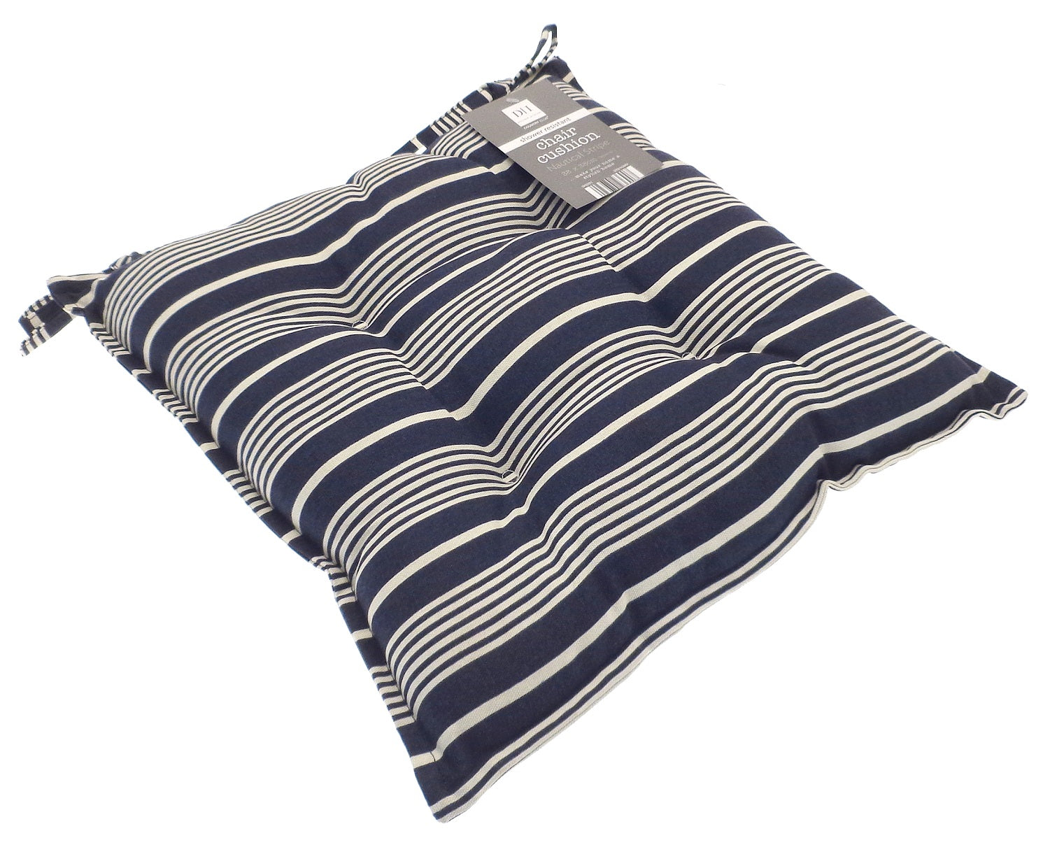 Nautical Stripe Seat Pad Chair Cushion Outdoor - Navy