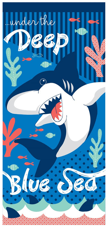 Shark Kids Beach Towel Blue
