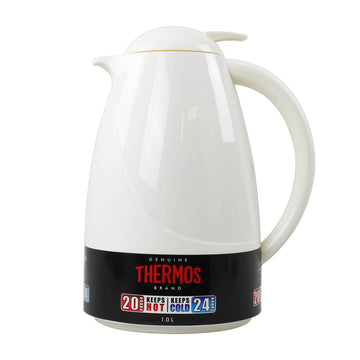 1 Litre White Glass Lined Insulated Coffee Pot Carafe