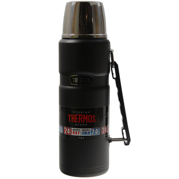 Thermos 1.2L Black Stainless Steel King Flask