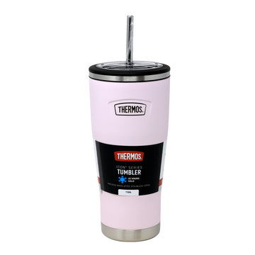 Thermos 710ml Pink Travel Tumbler With Stainless Steel Straw