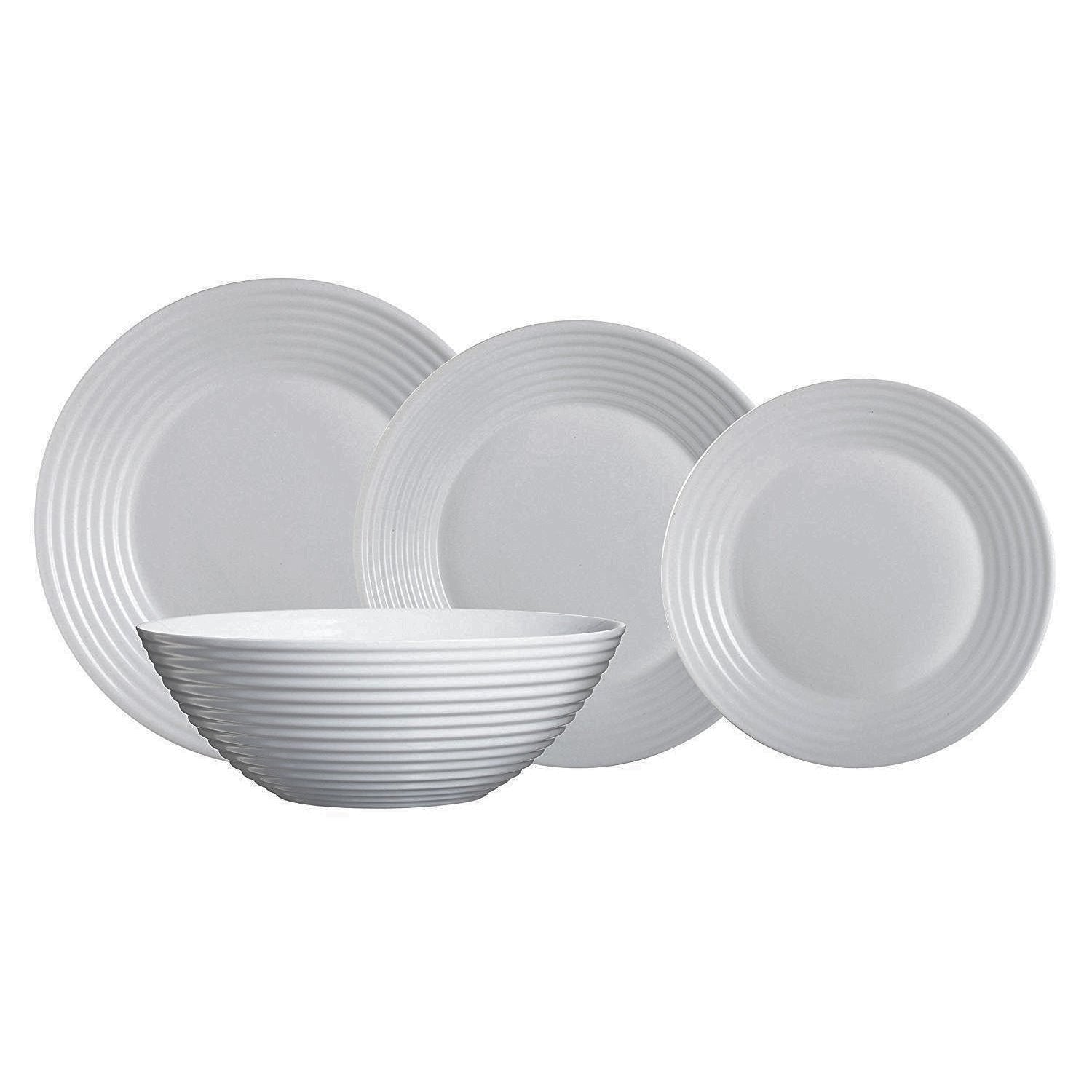 Luminarc Harena 19 Piece White Opal Dinner Set