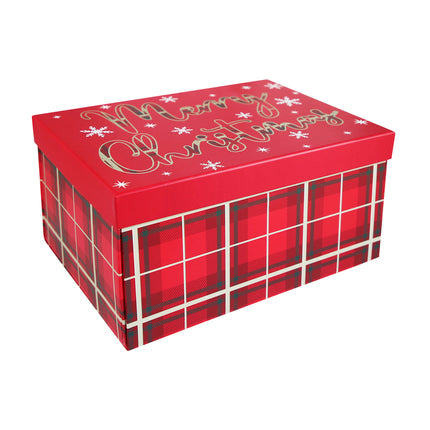 Red Tartan Merry Christmas Box