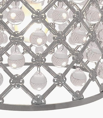 Bijou Bead Gems Chandelier Style Light Lamp Shade Silver