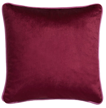 Laurence Llewelyn Bowen LLB Birds Velvet Piped Edge Cushion Cover 43x43cm - Pink & Maroon