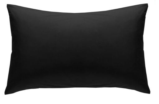 2 X Luxury Percale Black Non-iron Pillow Cases