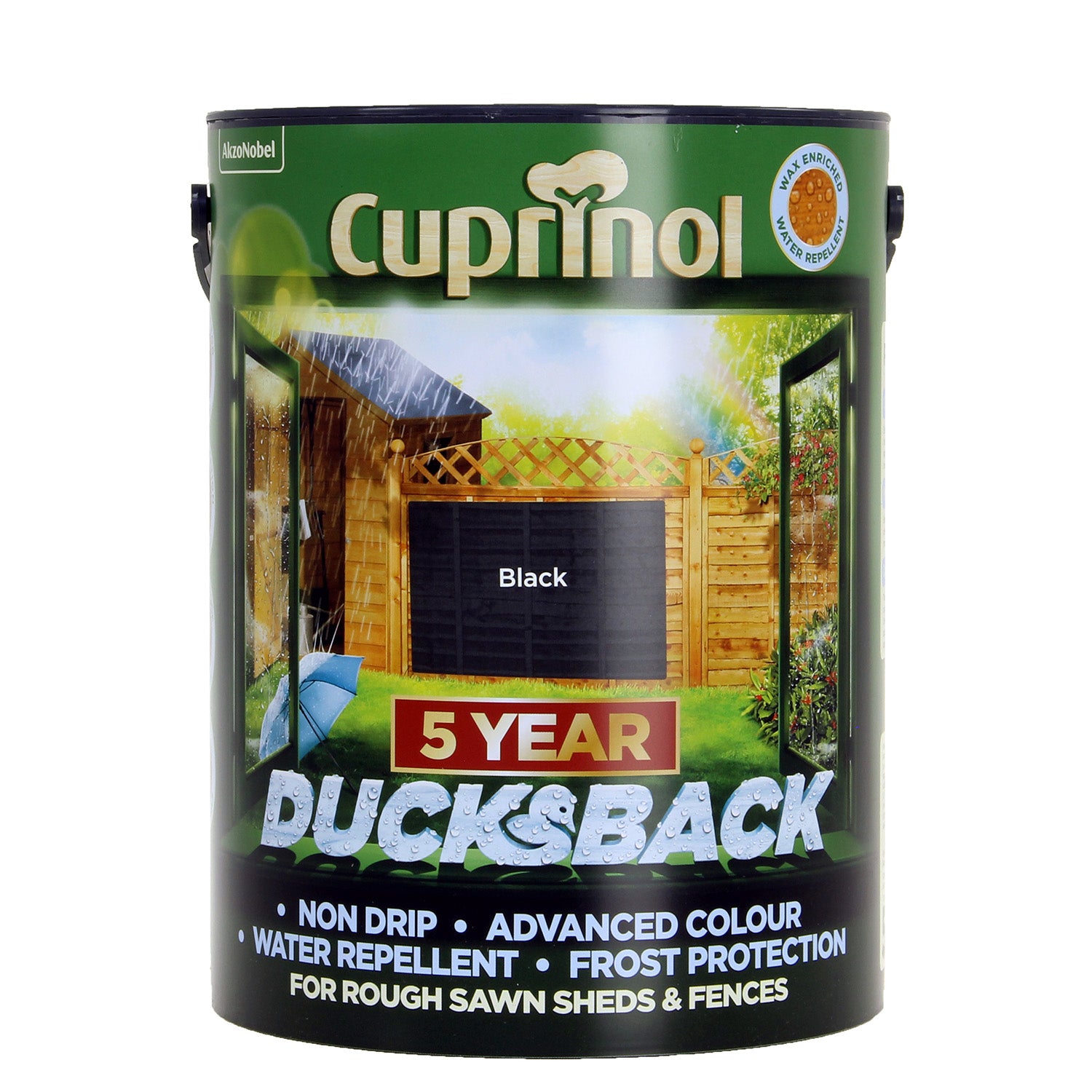 Cuprinol 5 Litre Ducksback Weatherproof Paint - Black