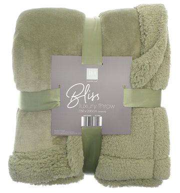 Flannel Sherpa Sofa Bed Throw, 150x200cm - Green