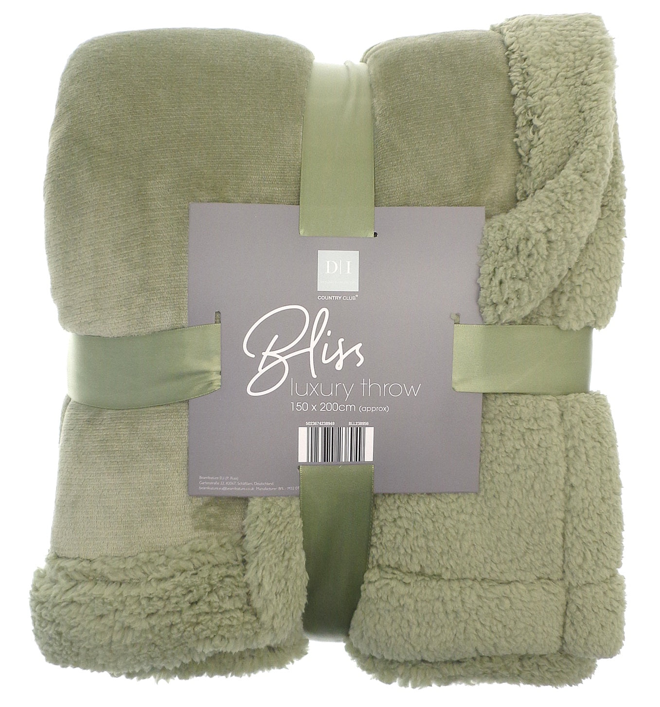 Flannel Sherpa Sofa Bed Throw, 150x200cm - Green