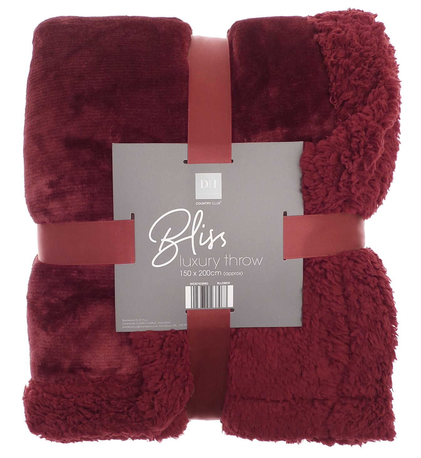 Flannel Sherpa Sofa Bed Throw, 150x200cm - Red