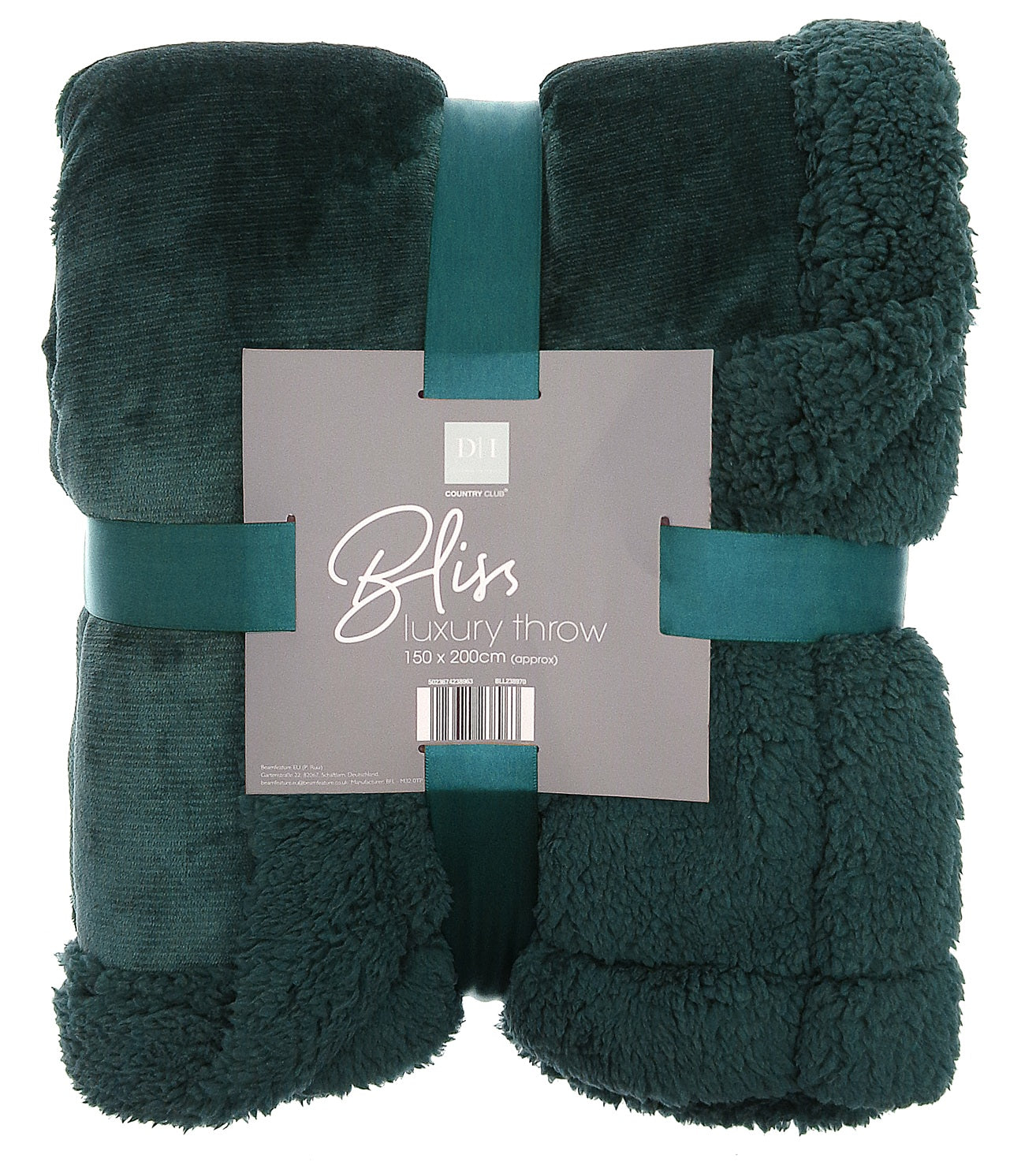 Flannel Sherpa Sofa Bed Throw, 150x200cm - Teal