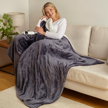 85W Large Electric Heated Throw with 10 Heat Settings