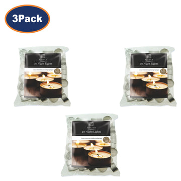 3 Packs of 20pcs Baltus Luxury Unscented Tea Light Candles