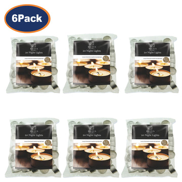 6 Packs of 20pcs Baltus Luxury Unscented Tea Light Candles