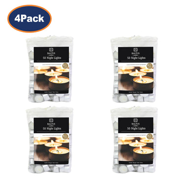 4 Packs of 50Pcs Unscented Tea Light Candles by Baltus