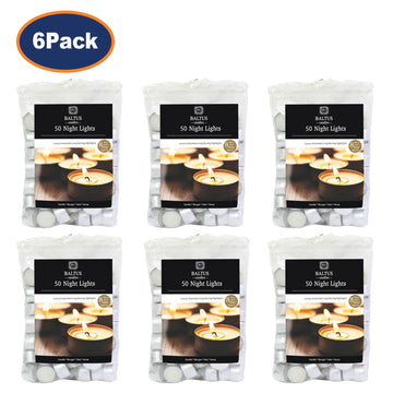 6 Packs of 50Pcs Unscented Tea Light Candles by Baltus