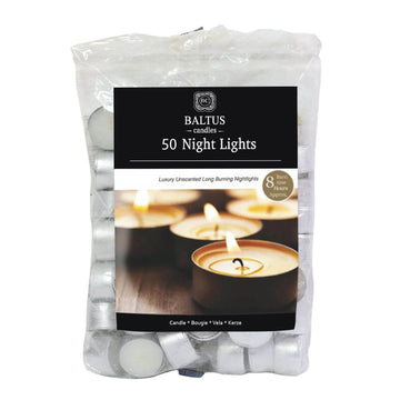 50pc Unscented Tea Light Candles by Baltus