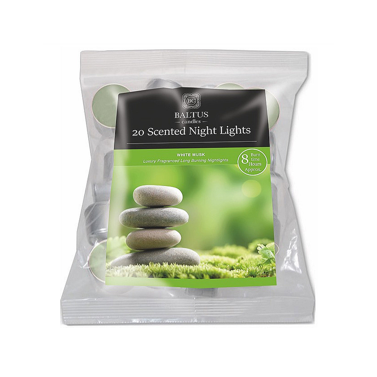 20pcs Baltus White Musk Scented Tea Light Candles
