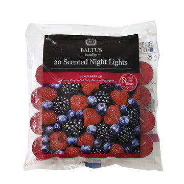 20pc Baltus Scented Tealight Candles Mixed Berries